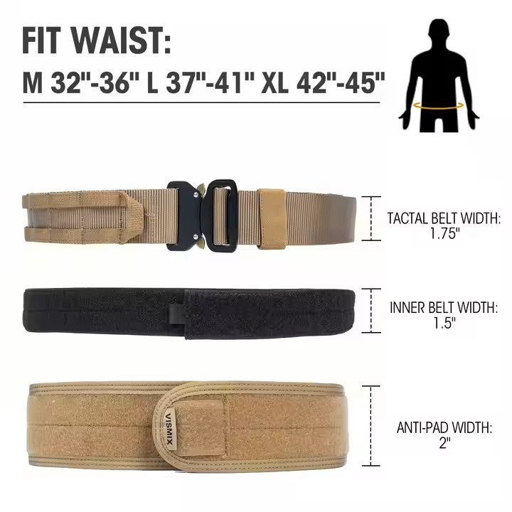 Adjustable Nylon Tactical Battle Belt with Quick Release Buckle Sizing